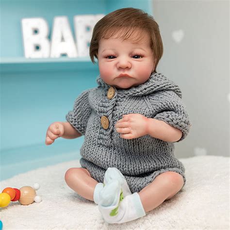 19 inch 48cm Newborn Baby Reborn Doll Awake Hand Paint 3D Skin Visible ...