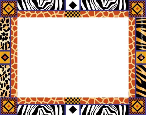 African Print Border Clipart | Use for Save the Date Postcards