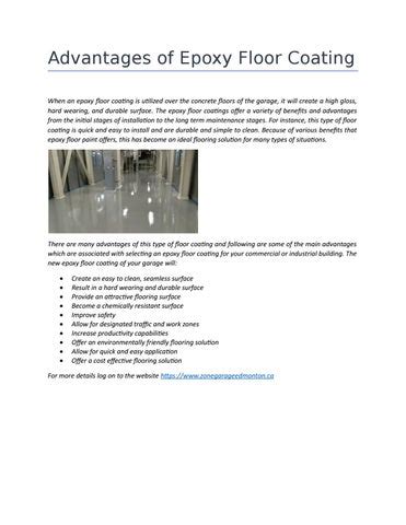 Advantages of Epoxy Floor Coating by concretefloor - Issuu