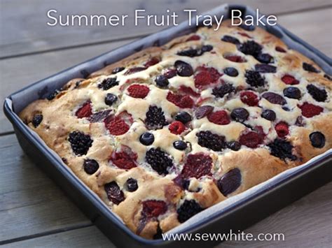 Summer Fruit Tray Bake - Cake Recipe UK by Sew White