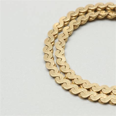 14K Yellow Gold Serpentine Chain Necklace | EBTH