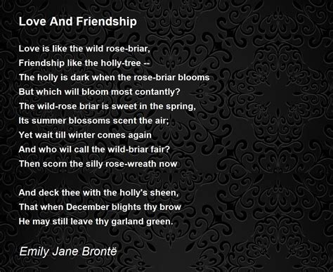 Love And Friendship - Love And Friendship Poem by Emily Jane Brontë