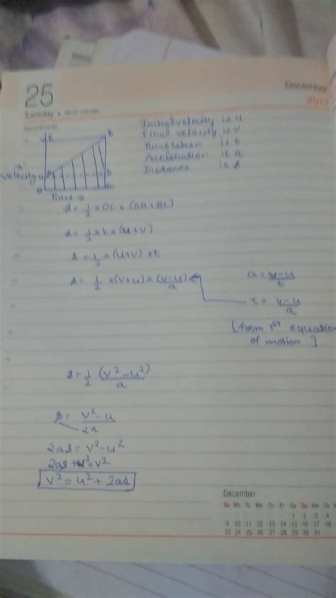 Derive 3rd Equations of motion through any graph? - Brainly.in