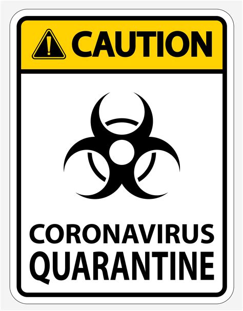 Yellow, Black ''Caution Coronavirus Quarantine'' Sign 1222494 Vector ...