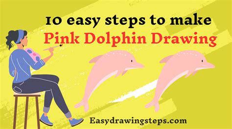 10 Easy Steps to Draw Pink Dolphin Drawing - Easy Drawing