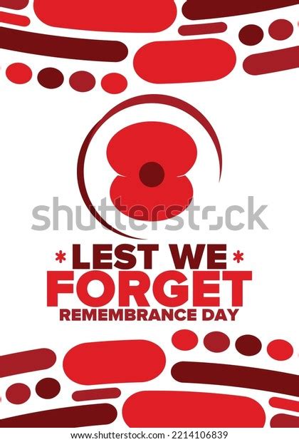 Remembrance Day Lest We Forget Remembrance Stock Vector (Royalty Free ...