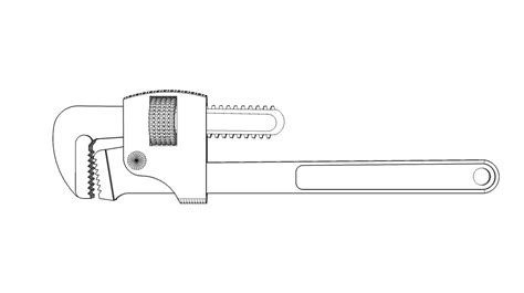 Pipe Wrench Drawing : Pipe Wrench Drawing At Paintingvalley.com | Bodbocwasuon