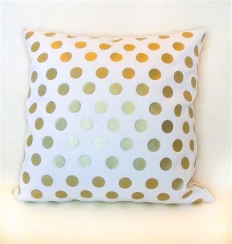 Metallic Gold polka dot pillow cover on ivory by MyPillowShoppe, $28.00 | Polka dot pillow ...