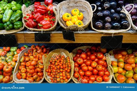 Baskets of Fresh Organic Vegetables Stock Image - Image of supermarket ...