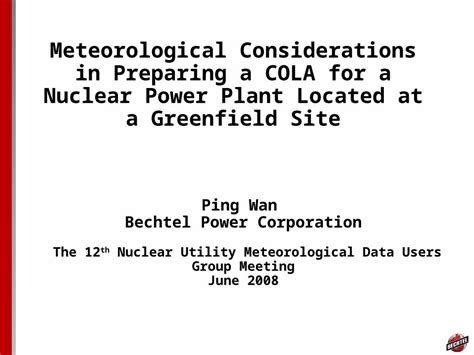 (PPT) Meteorological Considerations in Preparing a COLA for a Nuclear Power Plant Located at a ...