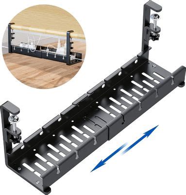 No Drill Steel Desk Cable Tray for Organizing Cables White Wire Cable Tray Cable Tray