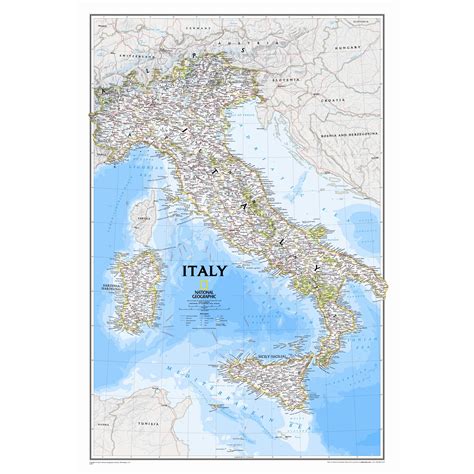 National Geographic Maps Italy Classic Wall Map & Reviews | Wayfair