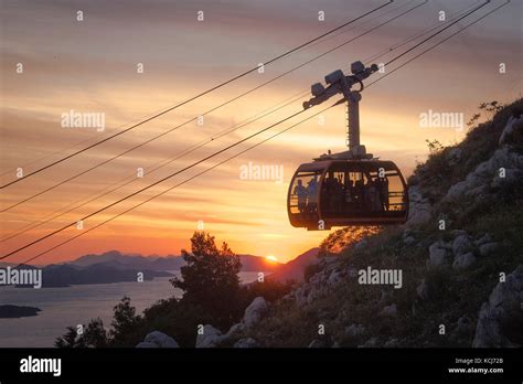 The Dubrovnik Cable Car at sunset Stock Photo - Alamy