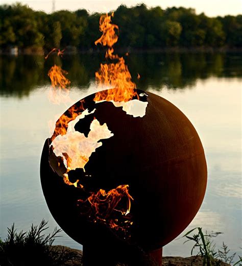 American-Made Firepit Art Third Rock Globe Fire Pit | Fire Pits ...