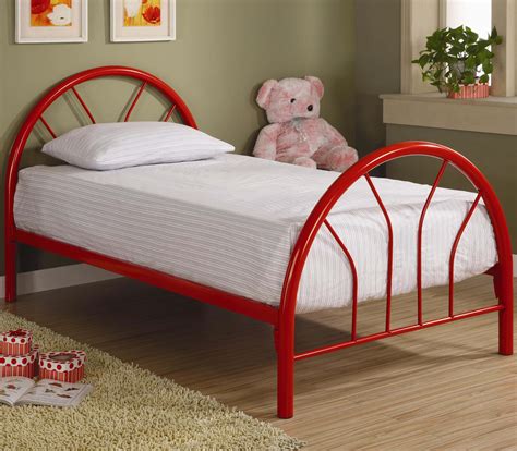 Brooklyn Twin Red Metal Bed | Kids' Beds