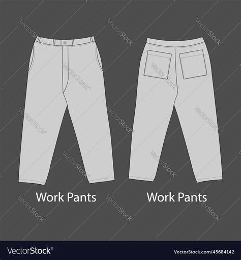 Mens work pants mockup set Royalty Free Vector Image