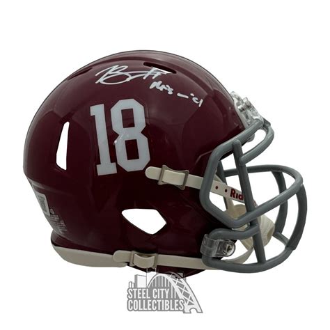 Bryce Young INSC Autographed Alabama Speed Mini Football Helmet - BAS ...