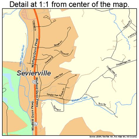 Sevierville Tennessee Street Map 4767120