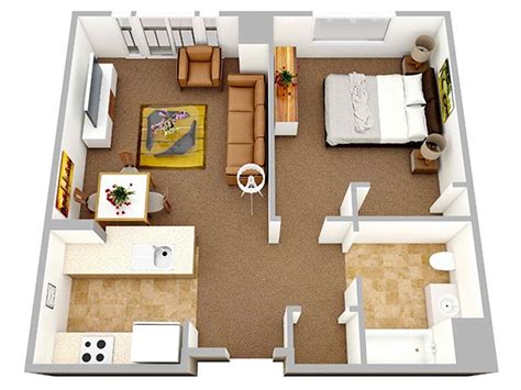 20 One Bedroom Apartment Plans for Singles and Couples | Home Design Lover