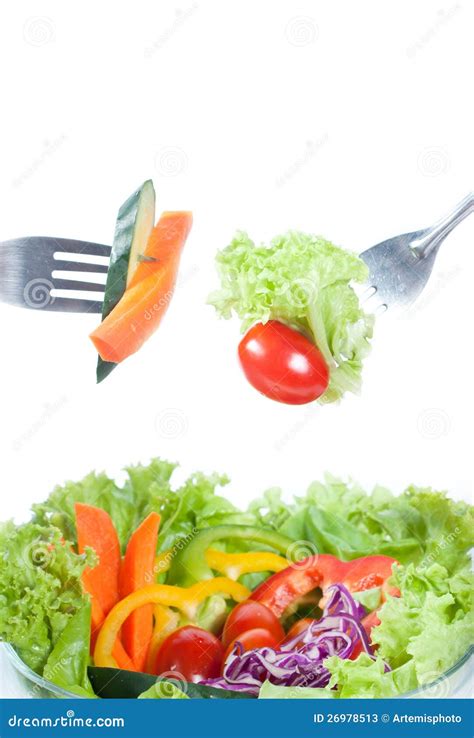 Salad with fork stock image. Image of food, lunch, appetizer - 26978513