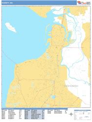 Everett Washington Zip Code Wall Map (Basic Style) by MarketMAPS