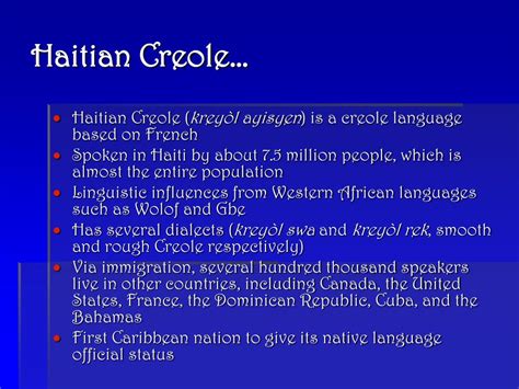 PPT - Haitian Creole vs. French in Haiti: How Language Divides a Nation PowerPoint Presentation ...