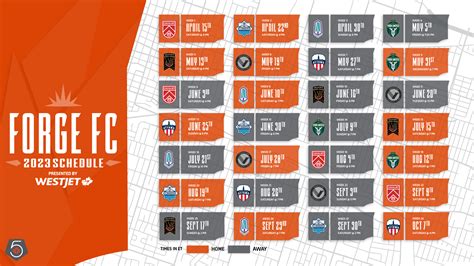 FORGE FC 2023 CPL REGULAR SEASON SCHEDULE ANNOUNCED – Forge FC