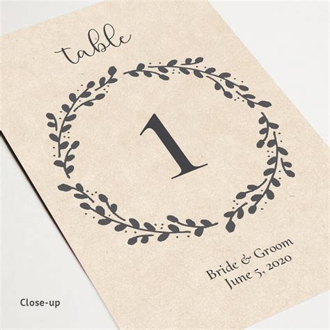 Rustic Wedding Table Numbers Editable Template Printable Kraft - Etsy