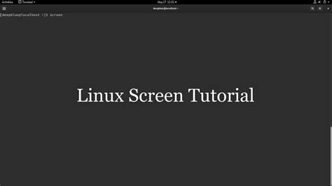 Linux Screen Tutorial - YouTube