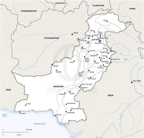 Vector Map of Pakistan Political | One Stop Map