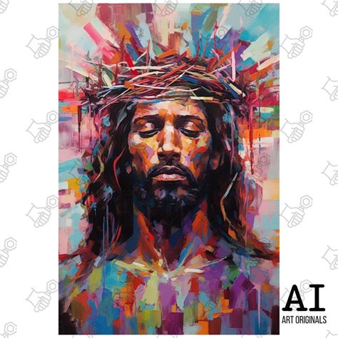 African American Art Jesus Painting, Digital DOWNLOAD AI Wall Art ...