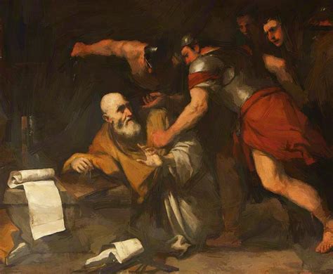 The Death Of Archimedes Painting by Giordano Luca