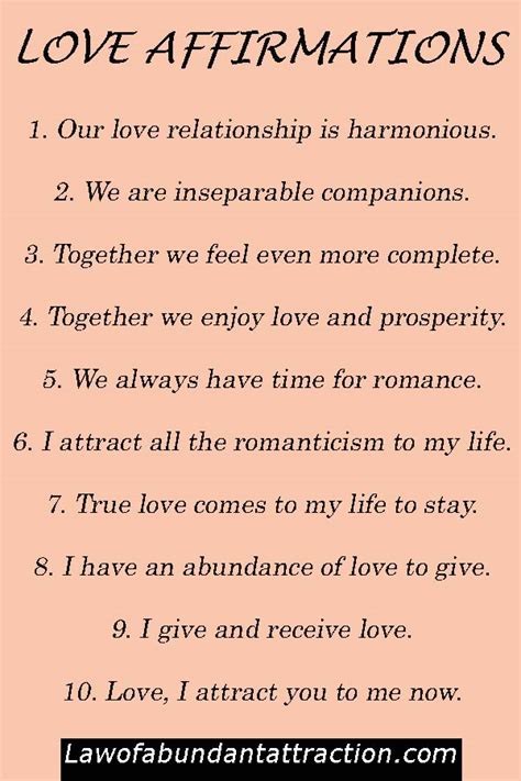 Affirmations For Love Relationships - soakploaty