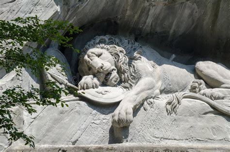 The Lion Monument or the Lion of Lucerne, in Lucerne, Switzerland Editorial Image - Image of ...