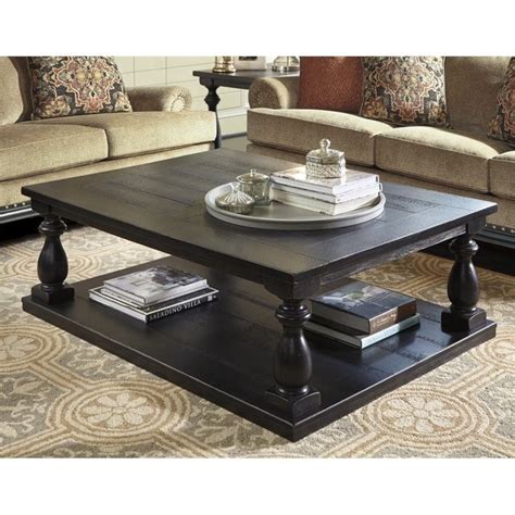 Ashley Furniture Mallacar Rectangular Coffee Table in Black | Homesquare