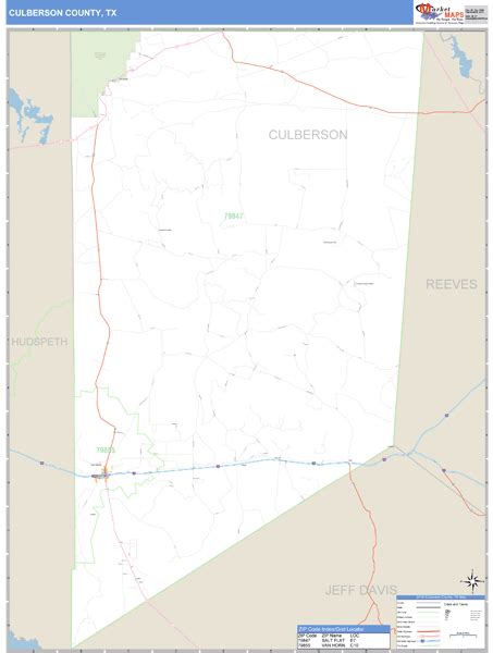 Culberson County, Texas Zip Code Wall Map | Maps.com.com