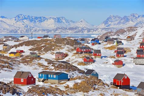 Colorful Houses in Greenland Stock Photo - Image of architecture ...