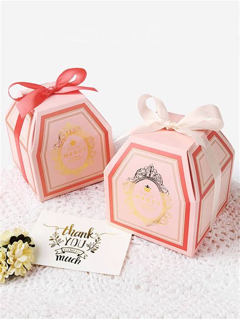 2pcs Hot Stamping Candy Wrapping Box | Wedding gift boxes, Candy party ...