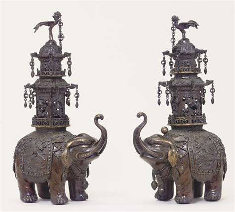 A PAIR OF BRONZE ELEPHANTS , MEIJI PERIOD (LATE 19TH CENTURY) | Christie's