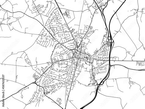 Road map of the city of Winchester the United Kingdom on a white ...