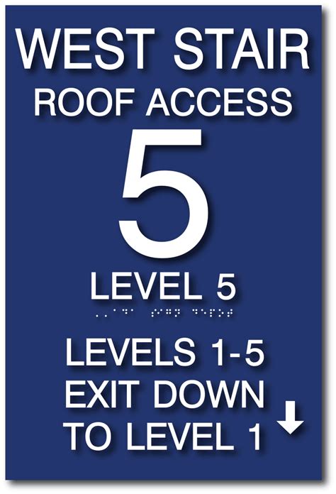 Floor Level Stairwell Signs - Tactile Text and Grade 2 Braille – ADA ...