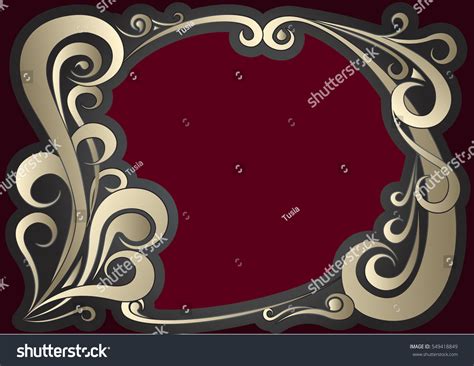 Vector Illustration Vintage Golden Frame Stock Vector (Royalty Free ...