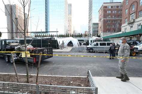 Morgue for coronavirus victims set up outside NYC hospital