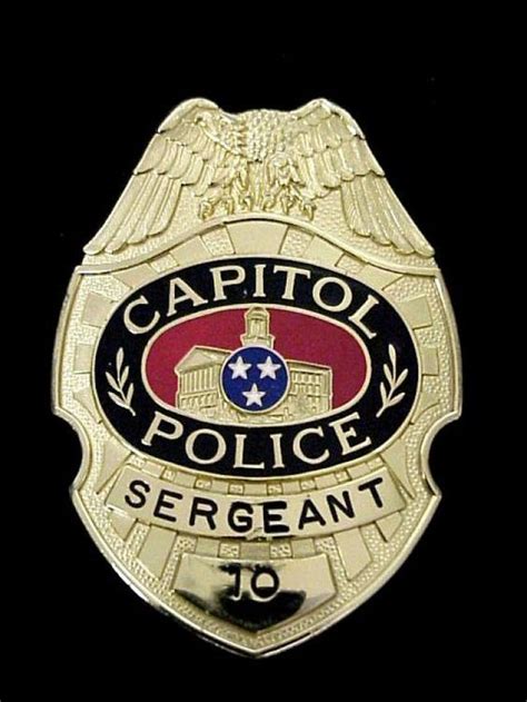 US State of Tennessee Capital Police Department Sergeant Badge | Police ...