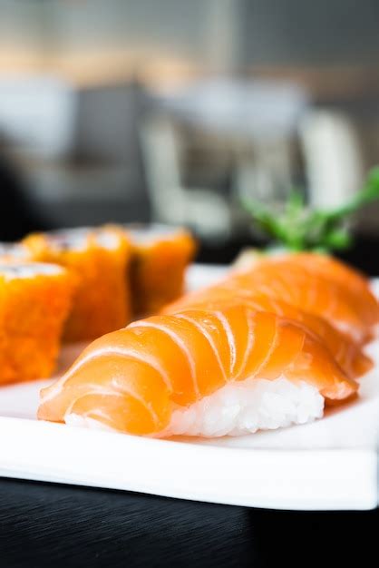 Free Photo | Salmon sushi