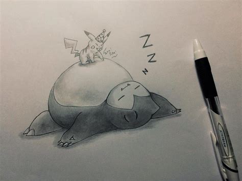 Snorlax and pikachu by sebcol92 on DeviantArt