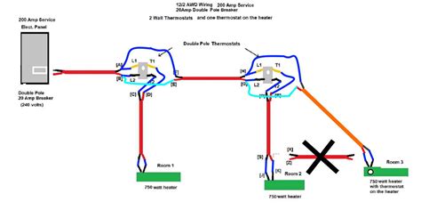 electrical - Help on wiring diagram for baseboard heaters - Home ...