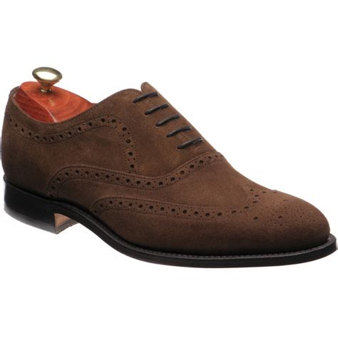 Barker shoes | Barker Professional | Hampstead brogues in Castagnia Suede at Herring Shoes