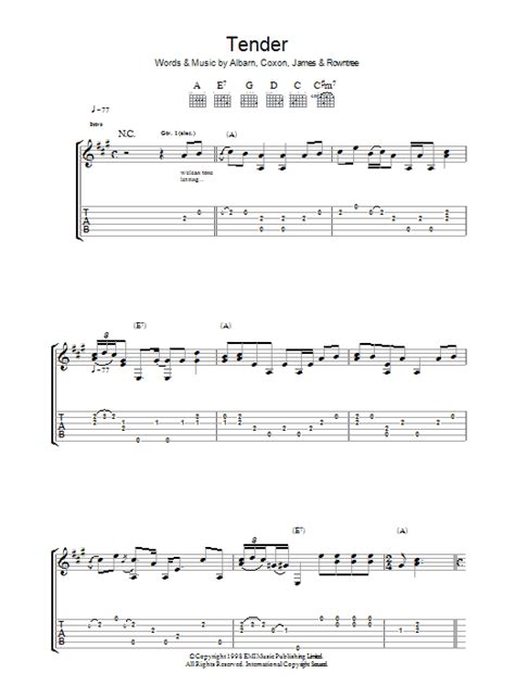 Tender by Blur - Guitar Tab - Guitar Instructor