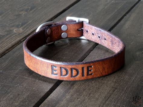 Leather Dog Collar Custom Dog Collar 1 Personalized by JPDco